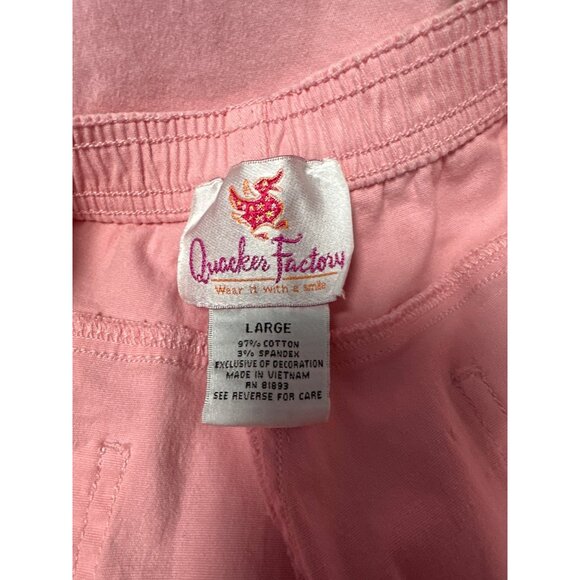 Quacker Factory Pink Capri Pants With Seed Bead Ice Cream Cone Womens Size L - Picture 5 of 8